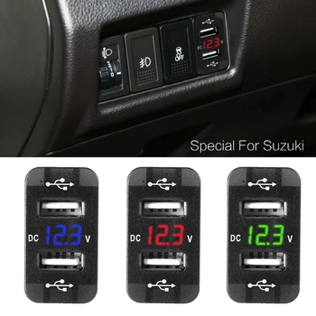 40Ã20mm 12V Dual USB Masina Încărcător Voltmetru LED Adaptor de Alimentare Pentru Suzuki Toyota W91F